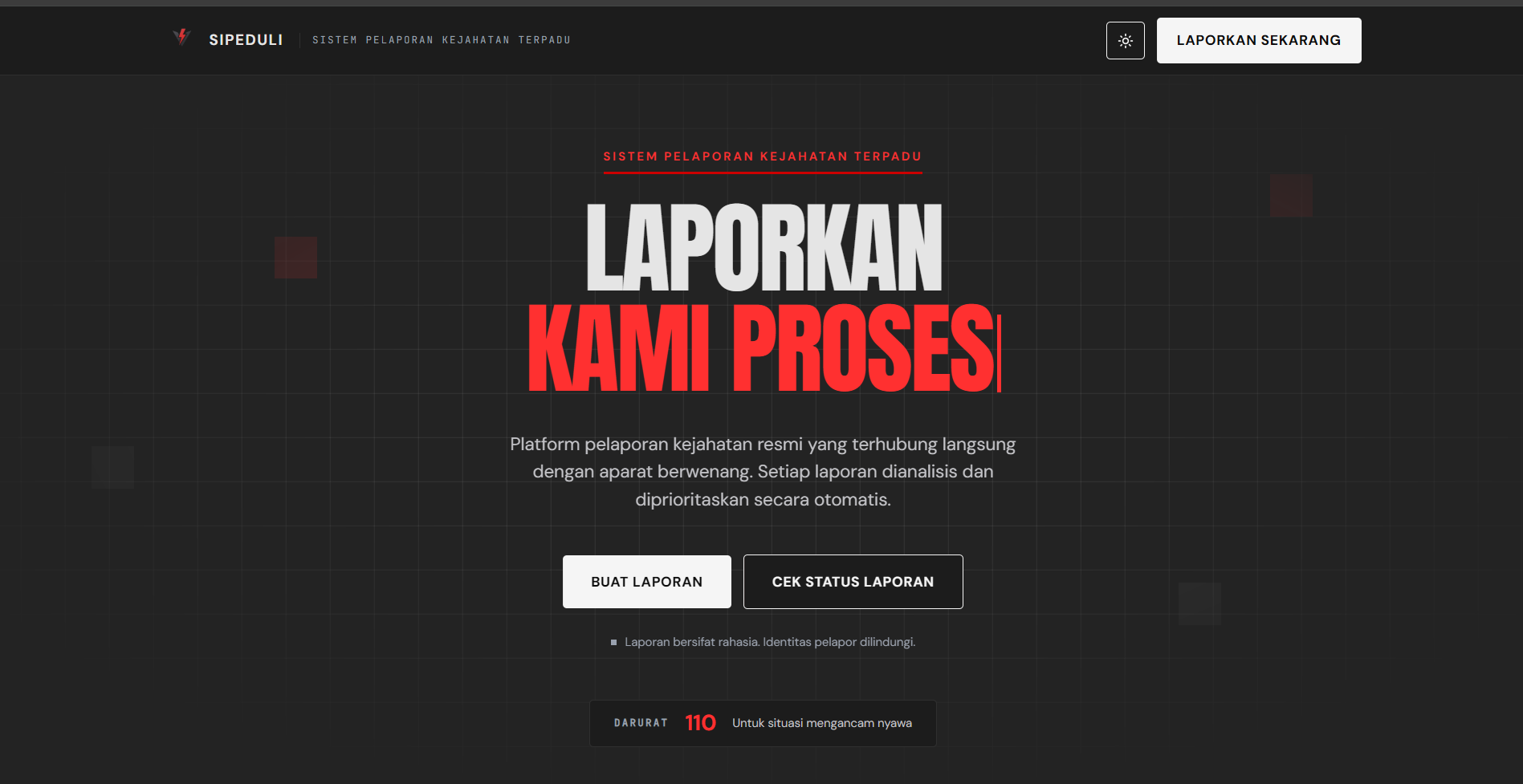 SIPEDULI interface