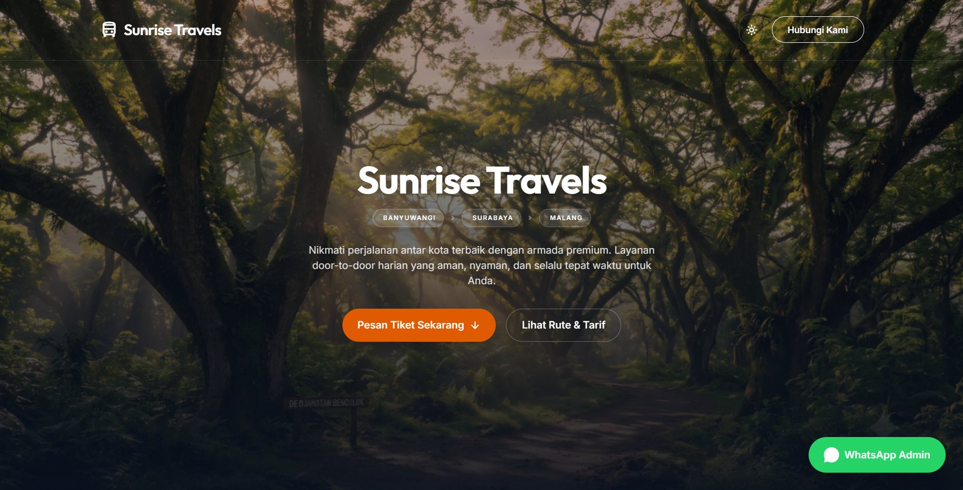 Sunrise Tour & Travel interface